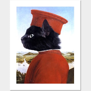 Portrait of a Black Cat as Federico da Montefeltro - Pet Gift Posters and Art